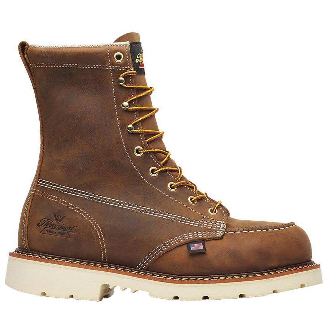 Thorogood American Heritage 8" Steel-Toe Moc Toe Boot Maxwear 90 Trail Crazy Horse Profile View