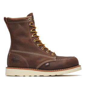 Thorogood American Heritage 8" Steel-Toe Moc Toe Boot Maxwear Wedge Trail Crazy Horse side view