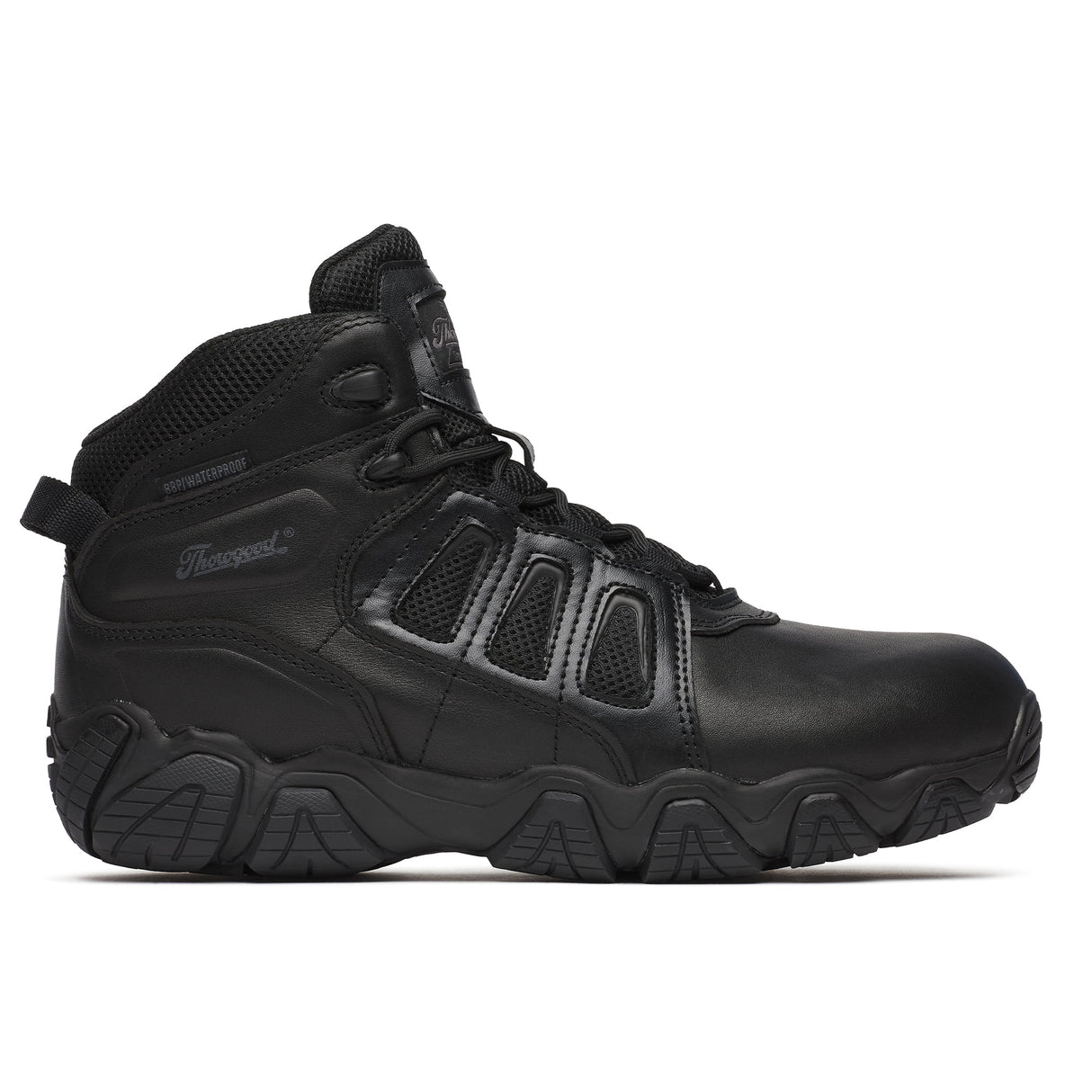 Thorogood Crosstrex Polishable Toe Zip BBP Waterproof Boot Black side view