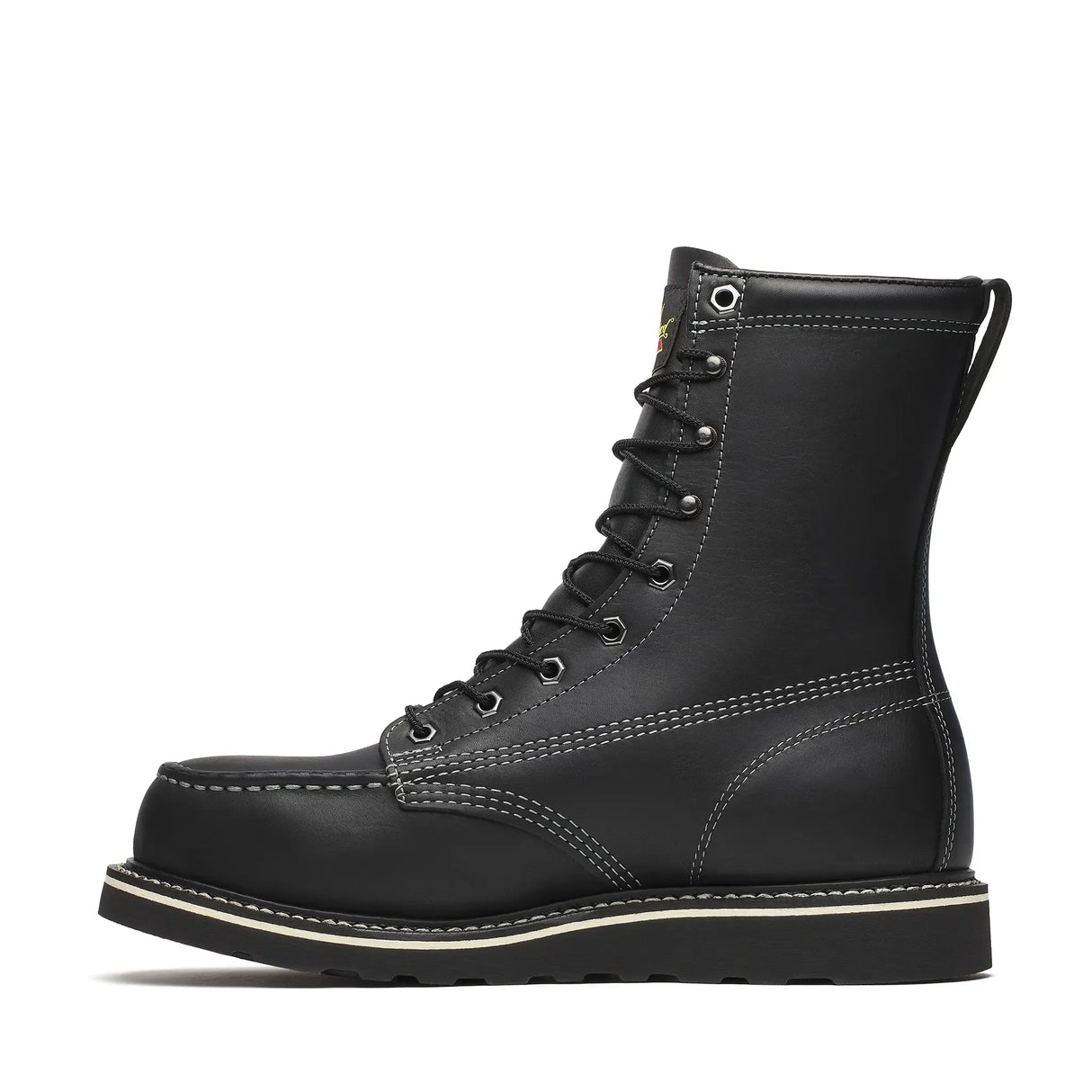 Thorogood Midnight Series 8" Steel Toe Moc Toe Boot Black Inner Side View
