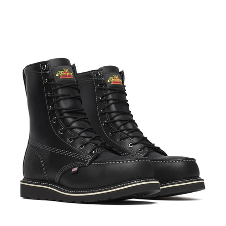 Thorogood Midnight Series 8" Steel Toe Moc Toe Boot Black Medial View