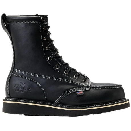 Thorogood Midnight Series 8" Steel Toe Moc Toe Boot Black Profile View