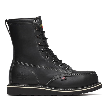 Thorogood Midnight Series 8" Steel Toe Moc Toe Boot Black side view