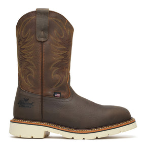 Thorogood Square Toe WGTN 11" Steel Toe Pebble Bottom Boot Crazy Horse Black side view