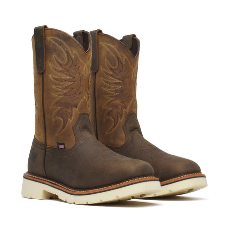 Thorogood Square Toe WGTN 11" Pebble Bottom Boot Crazy Horse Black Medial View