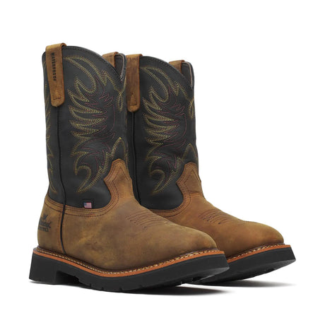 Thorogood Square Toe WGTN 11" Waterproof Boot Crazy Horse Black Medial View