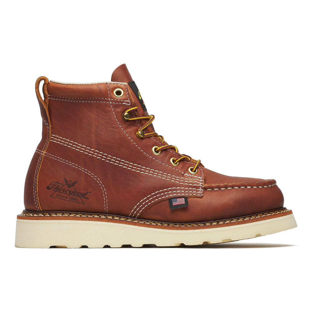 Thorogood Women's American Heritage 6 Tobacco Moc Toe Maxwear Wedge side view