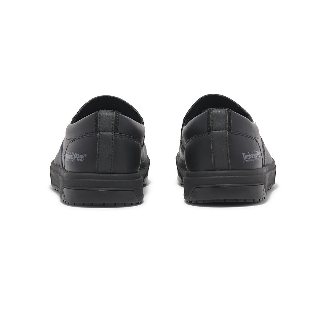 Timberland Pro Berkley Slipon Composite-Toe Work Shoe Sd10 Black Heel-Back View