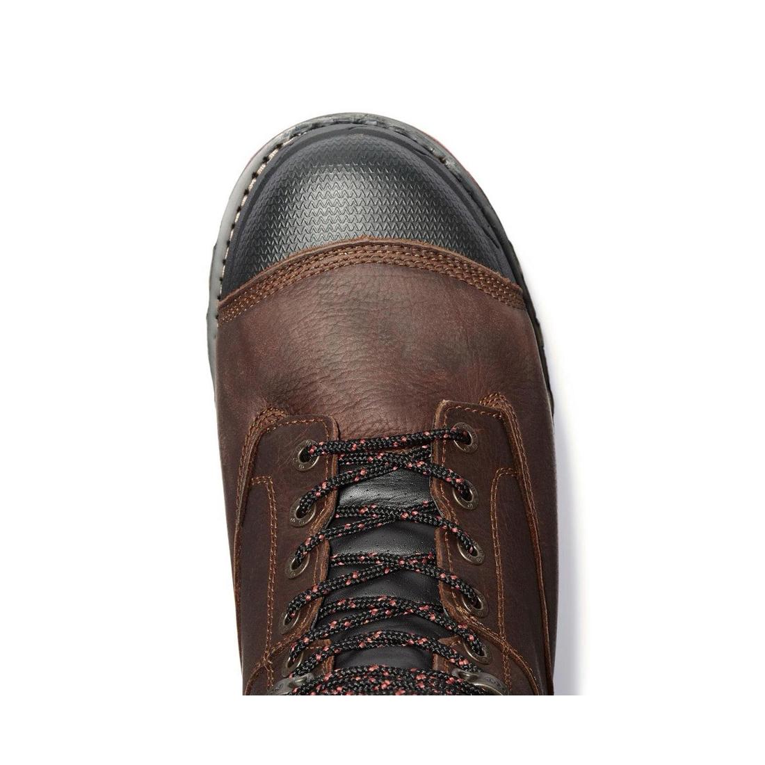Timberland Pro Boondock 8 Inch Composite-Toe Waterproof Ins 1000G Work Boot Brown Angled View