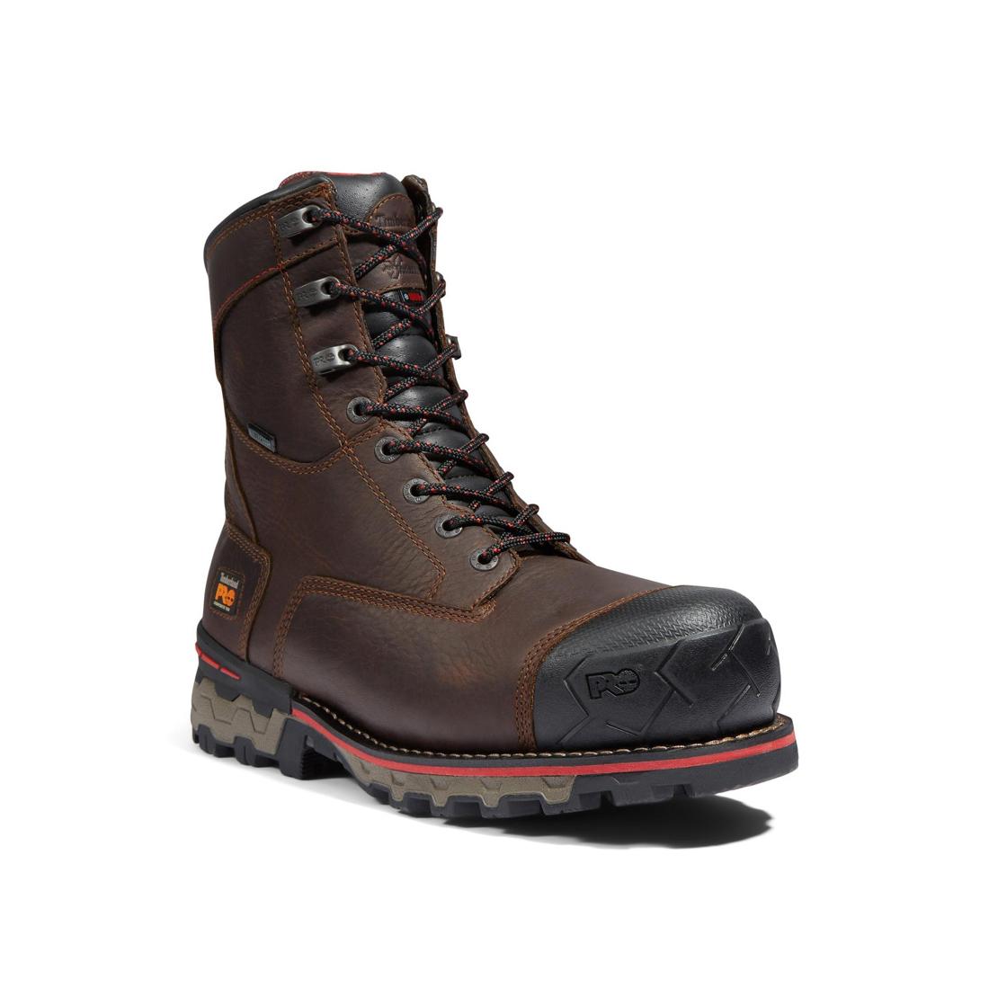 Timberland Pro Boondock 8” CT WP Ins BRN/RD – Steel Toes