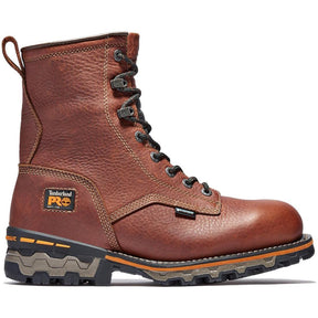Timberland Pro Boondock 8 Inch Soft-Toe Waterproof Work Boot Medium Brown Profile View