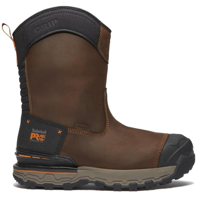 Timberland Pro Boondock Ultralight Waterproof Composite Toe Pull On Work Boots – Medium Brown Profile View
