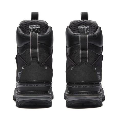 Timberland Pro Boondock Ultralight Waterproof Composite Toe Work Boots – Black with Grey Heel-Back View