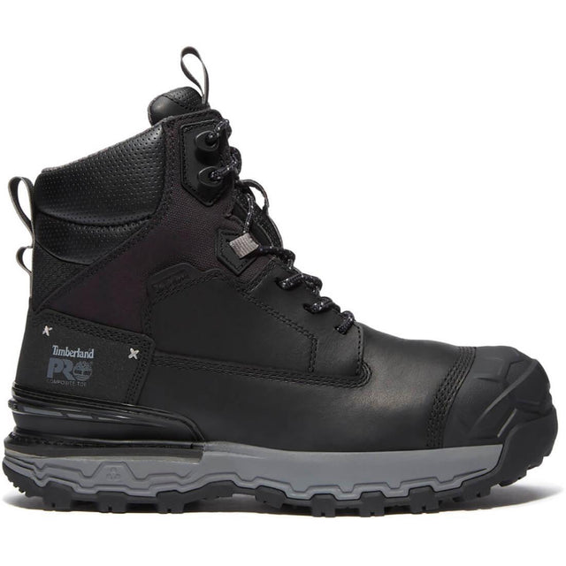 Timberland Pro Boondock Ultralight Waterproof Composite Toe Work Boots – Black with Grey Profile View