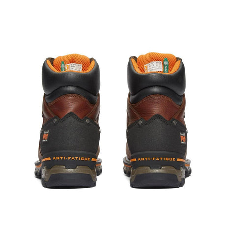 Timberland Pro Boondock 6 Inch Composite-Toe Waterproof Ins 400G Work Boot Brown Heel-Back View