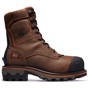 Timberland Pro Boondock HD 8 Inch Composite-Toe Waterproof Ins 400G Logger Work Boot Brown Profile View