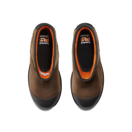 Timberland Pro Boondock Composite-Toe Waterproof Ins 200G Pull-On Work Boot Brown Upper Detail View
