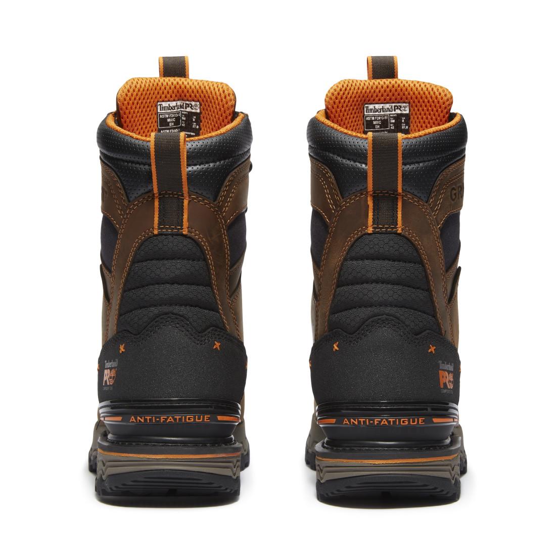 Timberland Pro Boondock Ultralight Waterproof INS 400g Composite Toe Work Boots – Medium Brown Heel-Back View
