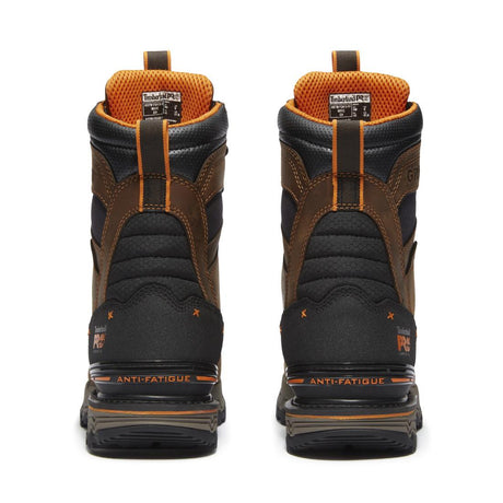 Timberland Pro Boondock Ultralight Waterproof INS 400g Composite Toe Work Boots – Medium Brown Heel-Back View