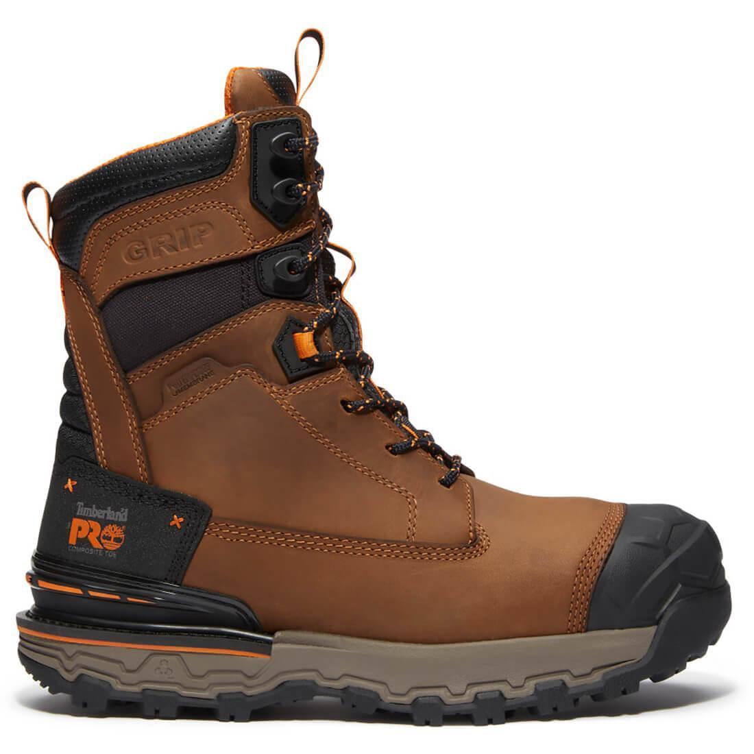 Timberland Pro Boondock Ultralight Waterproof INS 400g Composite Toe Work Boots – Medium Brown Profile View