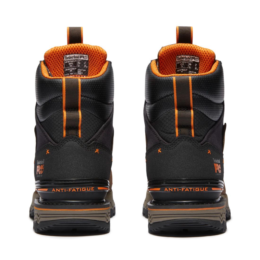 Timberland Pro Boondock Ultralight Waterproof Composite Toe Work Boots Brown Back-Heel View