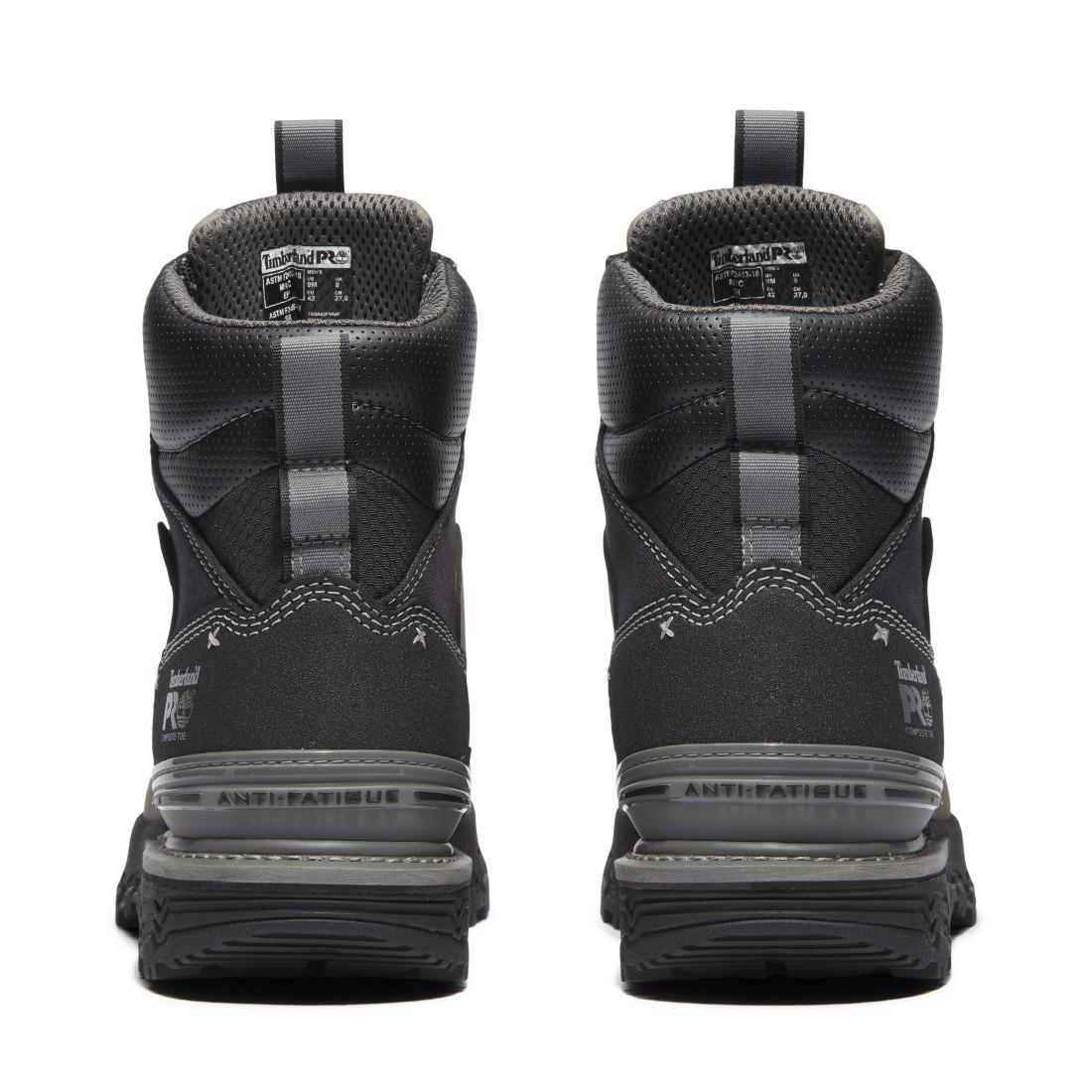 Timberland Pro Boondock Ultralight Waterproof Composite Toe Work Boots Grey Heel-Back View