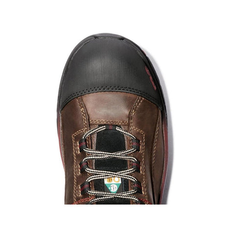 Timberland Pro Booshog 6 Inch Composite-Toe Waterproof PR Work Boot Red Brown Top View Detail