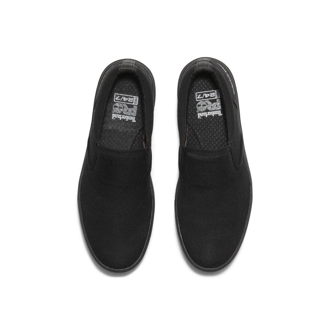 Timberland Pro Burbank Soft-Toe Slip-on Shoe Black Top View Detail