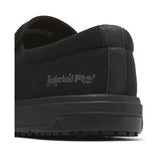 Timberland Pro Burbank Soft-Toe Slip-on Shoe Black Upper Detail View