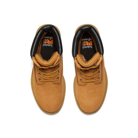 Timberland Pro Direct Attach 8 Inch Steel-Toe Waterproof Work Boot Wheat Upper Detail View