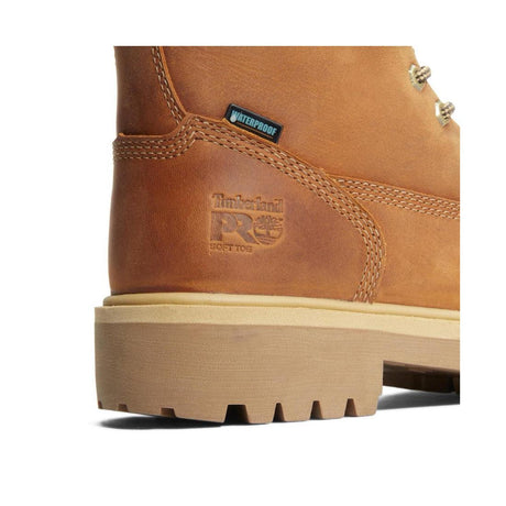 Timberland Pro Direct Attach 6 Inch Soft-Toe Waterproof Boot Wheat Upper Detail View