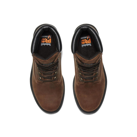 Timberland Pro Direct Attach 6 Inch Soft-Toe Waterproof Ins 200G Boot Dark Brown Upper Detail View