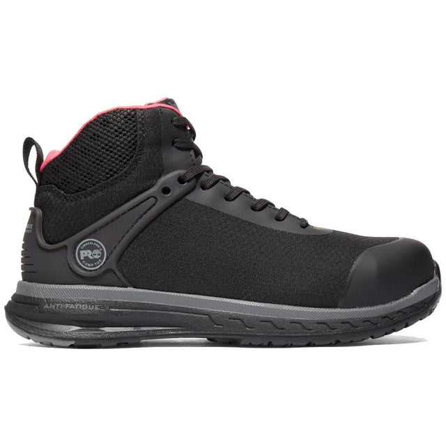 Timberland Pro Women’s Drivetrain Nano-Toe Work Boot Sd35 Mid Black/Grey Profile View