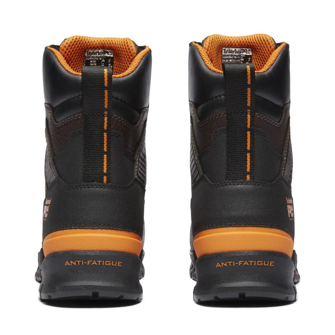 Timberland Pro Endurance EV Waterproof Composite Toe Work Boots – Dark Brown Heel-Back View
