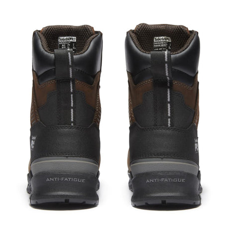 Timberland Pro Endurance EV Waterproof CSA Composite Toe INS Work Boots – Medium Brown Heel-Back View
