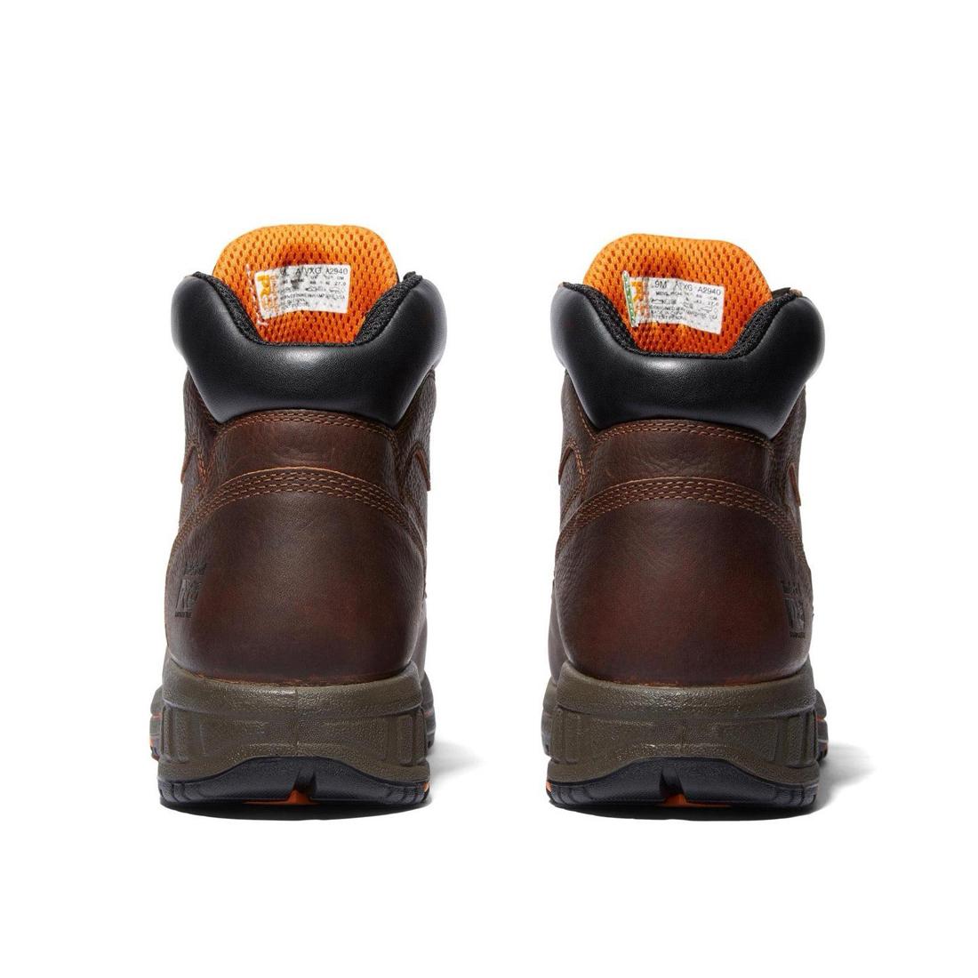 Timberland Pro Helix HD 6 Inch Composite Toe Met Guard Work Boot Brown Heel-Back View
