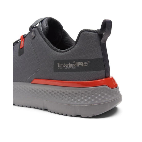 Timberland Pro Intercept Steel-Toe Oxford Work Shoe Grey Upper Detail View