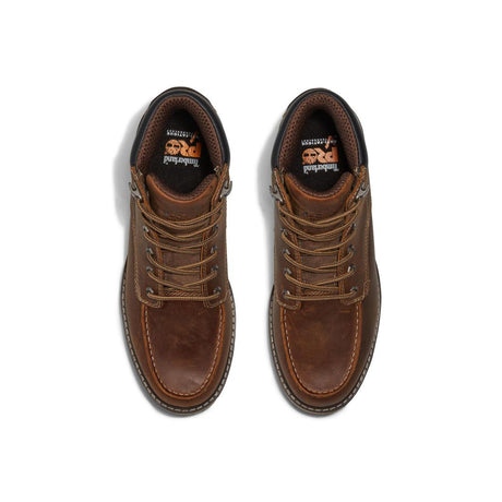 Timberland Pro Irvine 6 Inch Soft-Toe Wedge Work Boot Brown Top View Detail