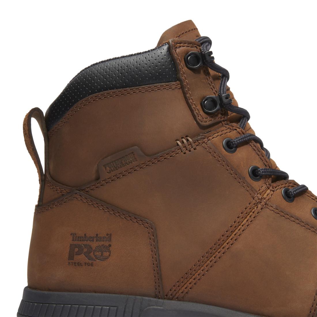 Timberland Pro Montauk Waterproof Steel Toe Work Boots – Medium Brown Detail View