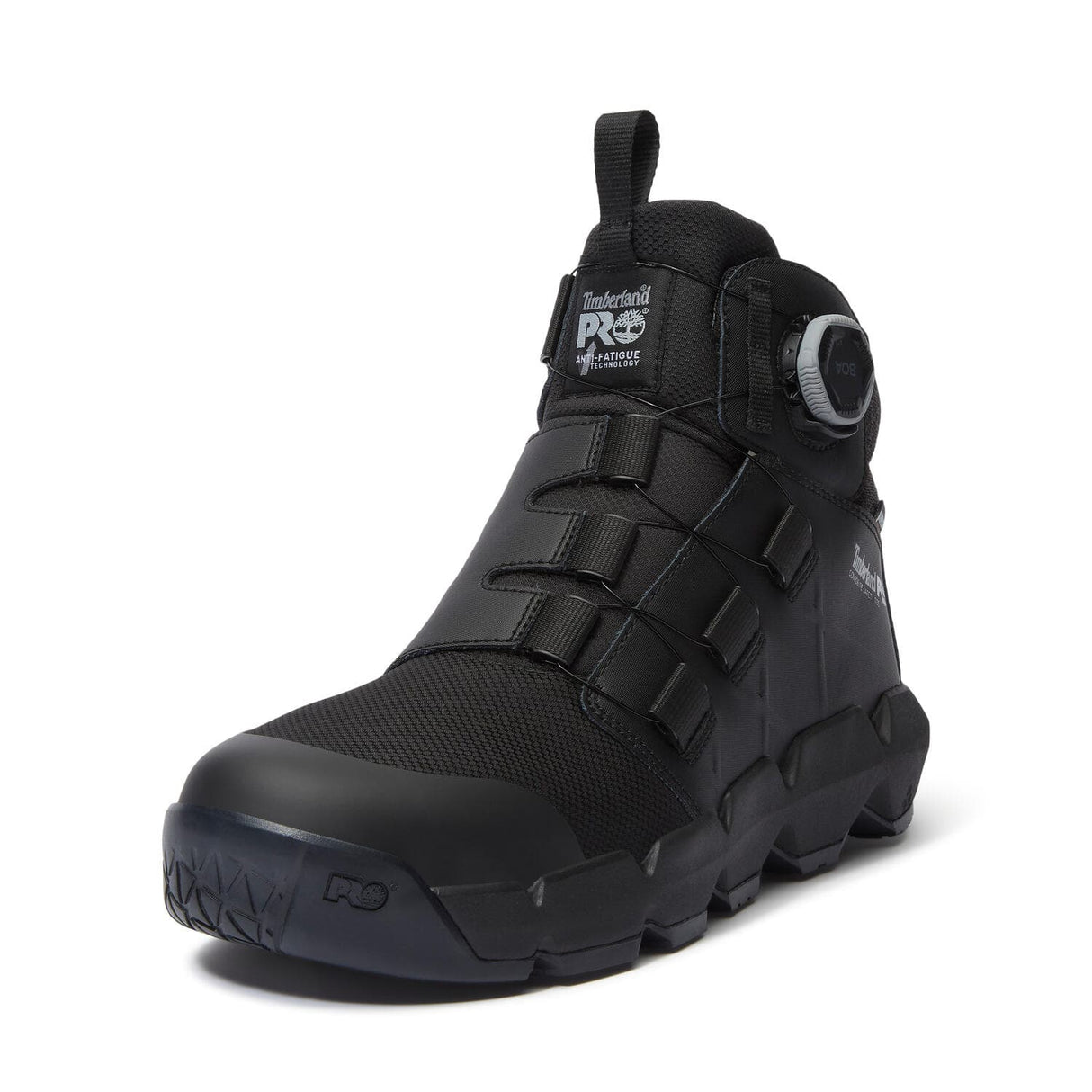 Timberland Pro Morphix 6 Inch Composite Toe Waterproof BOA Work Boots Black A438G angled image