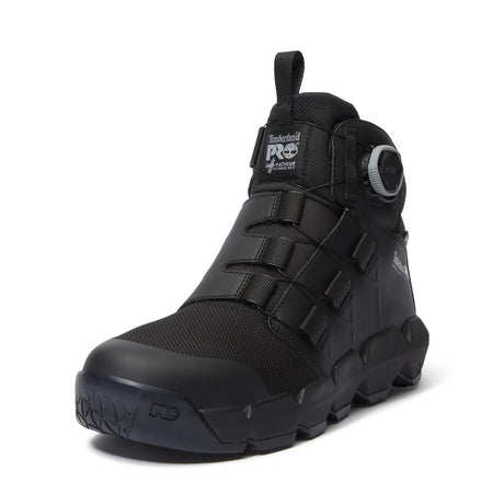 Timberland Pro Morphix 6 Inch Composite Toe Waterproof BOA Work Boots Black A438G angled image