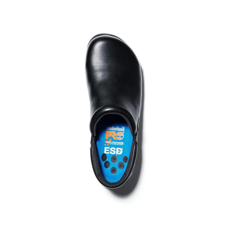 Timberland Pro Women's Newbury Alloy-Toe Slip-On Work Shoe Black Front-upper View