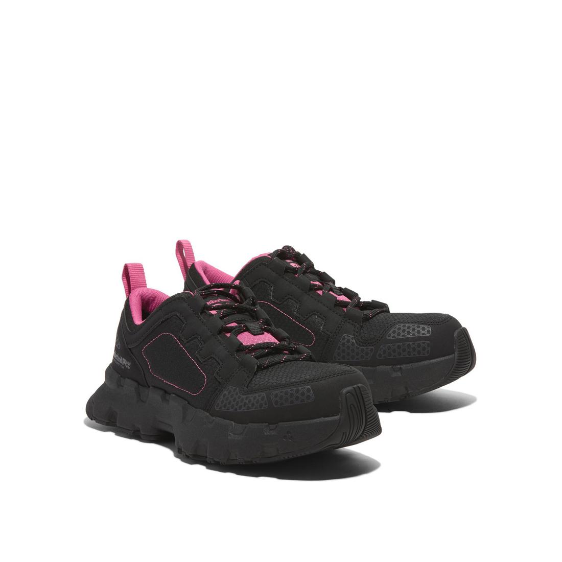 Timberland Pro Women's Powertrain Ev Composite-Toe Work Shoe Black Angled View