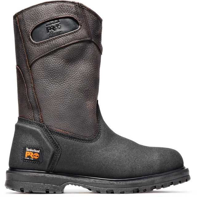 Timberland Pro Powerwelt Steel-Toe Pull-On Work Boot Brown Profile View