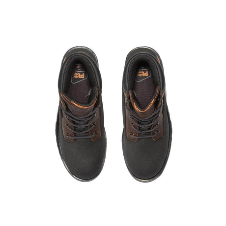 Timberland Pro Powerwelt 6 Inch Steel-Toe Waterproof Work Boot Brown Upper Detail View