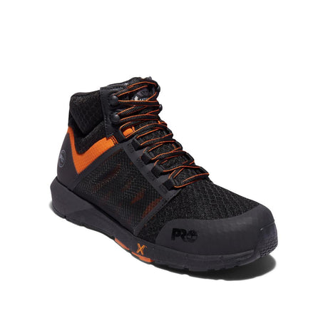 Timberland Pro Radius Composite-Toe Work Boot Black/Orange Angled View
