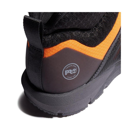 Timberland Pro Radius Composite-Toe Work Boot Black/Orange Upper Detail View
