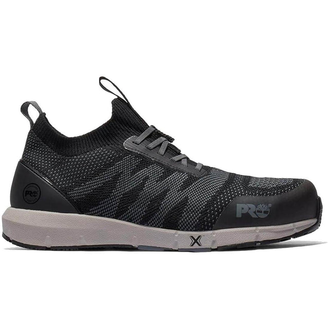 Timberland Pro Radius Knit Composite-Toe Work Shoe Fp Csa Black Grey Profile View