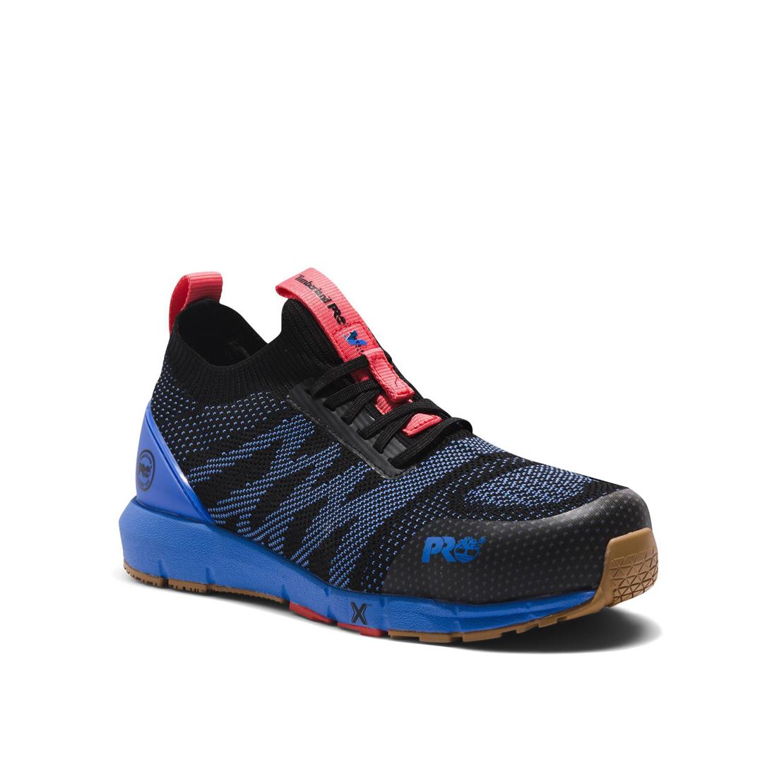 Timberland Pro Women's Radius Knit Composite-Toe Work Shoe Black/Blue Medial View