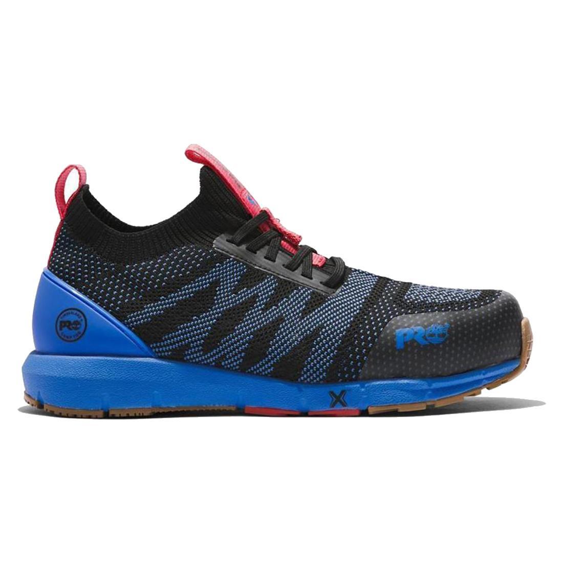 Timberland Pro Women's Radius Knit Composite-Toe Work Shoe Black/Blue Profile View